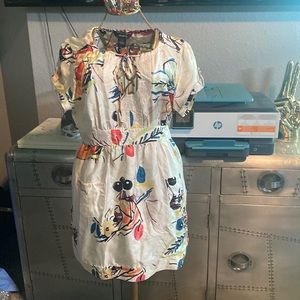 Silk short dress large run small